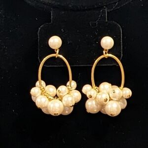 AVON Faux Pearl Gold Tone Pierced Earrings